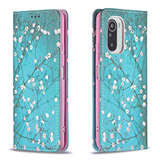 Coque Portefeuille Motif Fantaisie Livre Cuir Etui Clapet B05F pour Xiaomi Mi 11X Pro 5G Cyan