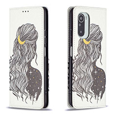 Coque Portefeuille Motif Fantaisie Livre Cuir Etui Clapet B05F pour Xiaomi Mi 11X Pro 5G Gris