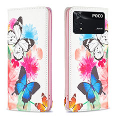 Coque Portefeuille Motif Fantaisie Livre Cuir Etui Clapet B05F pour Xiaomi Poco M4 Pro 4G Colorful