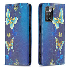 Coque Portefeuille Motif Fantaisie Livre Cuir Etui Clapet B05F pour Xiaomi Redmi 10 (2022) Bleu