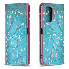 Coque Portefeuille Motif Fantaisie Livre Cuir Etui Clapet B05F pour Xiaomi Redmi Note 10 Pro 4G Cyan