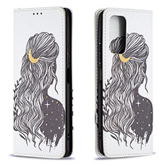 Coque Portefeuille Motif Fantaisie Livre Cuir Etui Clapet B05F pour Xiaomi Redmi Note 10 Pro Max Gris