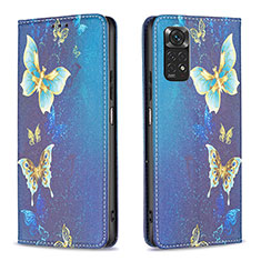 Coque Portefeuille Motif Fantaisie Livre Cuir Etui Clapet B05F pour Xiaomi Redmi Note 11 4G (2022) Bleu