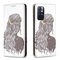 Coque Portefeuille Motif Fantaisie Livre Cuir Etui Clapet B05F pour Xiaomi Redmi Note 11 5G Noir