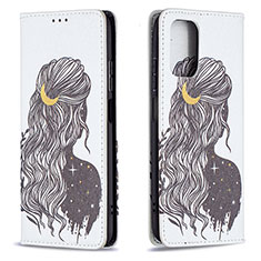 Coque Portefeuille Motif Fantaisie Livre Cuir Etui Clapet B05F pour Xiaomi Redmi Note 11 SE India 4G Gris