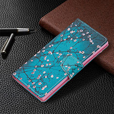 Coque Portefeuille Motif Fantaisie Livre Cuir Etui Clapet B09F pour Samsung Galaxy S21 Ultra 5G Bleu