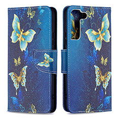 Coque Portefeuille Motif Fantaisie Livre Cuir Etui Clapet B09F pour Samsung Galaxy S22 5G Bleu