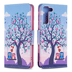 Coque Portefeuille Motif Fantaisie Livre Cuir Etui Clapet B09F pour Samsung Galaxy S23 5G Violet Clair