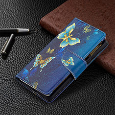 Coque Portefeuille Motif Fantaisie Livre Cuir Etui Clapet BF3 pour Xiaomi Redmi Note 10 Pro Max Bleu