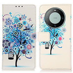 Coque Portefeuille Motif Fantaisie Livre Cuir Etui Clapet D02Y pour Huawei Mate 60 Bleu