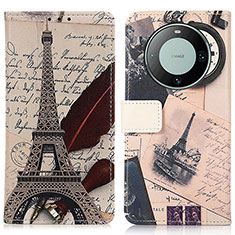 Coque Portefeuille Motif Fantaisie Livre Cuir Etui Clapet D02Y pour Huawei Mate 60 Mixte