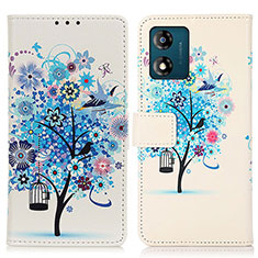 Coque Portefeuille Motif Fantaisie Livre Cuir Etui Clapet D02Y pour Motorola Moto E13 Bleu