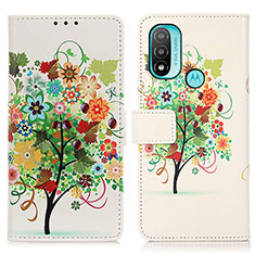 Coque Portefeuille Motif Fantaisie Livre Cuir Etui Clapet D02Y pour Motorola Moto E40 Colorful