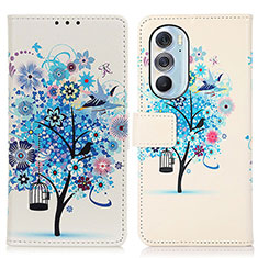 Coque Portefeuille Motif Fantaisie Livre Cuir Etui Clapet D02Y pour Motorola Moto Edge 30 Pro 5G Bleu