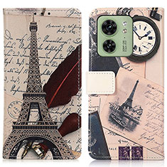 Coque Portefeuille Motif Fantaisie Livre Cuir Etui Clapet D02Y pour Motorola Moto Edge 40 5G Gris