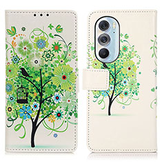 Coque Portefeuille Motif Fantaisie Livre Cuir Etui Clapet D02Y pour Motorola Moto Edge Plus (2022) 5G Vert