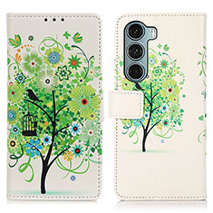 Coque Portefeuille Motif Fantaisie Livre Cuir Etui Clapet D02Y pour Motorola Moto Edge S30 5G Vert