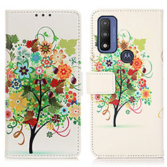 Coque Portefeuille Motif Fantaisie Livre Cuir Etui Clapet D02Y pour Motorola Moto G Pure Colorful