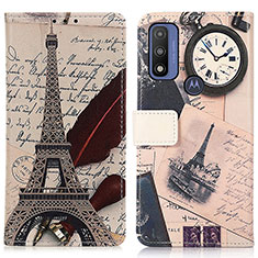 Coque Portefeuille Motif Fantaisie Livre Cuir Etui Clapet D02Y pour Motorola Moto G Pure Gris