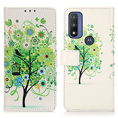 Coque Portefeuille Motif Fantaisie Livre Cuir Etui Clapet D02Y pour Motorola Moto G Pure Vert