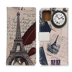 Coque Portefeuille Motif Fantaisie Livre Cuir Etui Clapet D02Y pour Motorola Moto G100 5G Gris