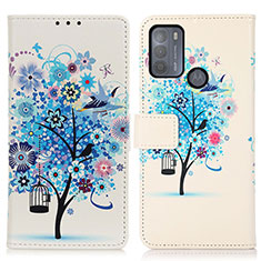 Coque Portefeuille Motif Fantaisie Livre Cuir Etui Clapet D02Y pour Motorola Moto G50 Bleu