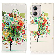 Coque Portefeuille Motif Fantaisie Livre Cuir Etui Clapet D02Y pour Motorola Moto G53j 5G Vert