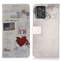 Coque Portefeuille Motif Fantaisie Livre Cuir Etui Clapet D02Y pour Motorola ThinkPhone 5G Gris