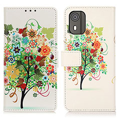 Coque Portefeuille Motif Fantaisie Livre Cuir Etui Clapet D02Y pour Nokia C02 Vert