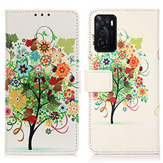 Coque Portefeuille Motif Fantaisie Livre Cuir Etui Clapet D02Y pour Oppo A55S 5G Colorful