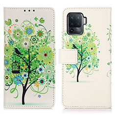 Coque Portefeuille Motif Fantaisie Livre Cuir Etui Clapet D02Y pour Oppo A94 4G Vert