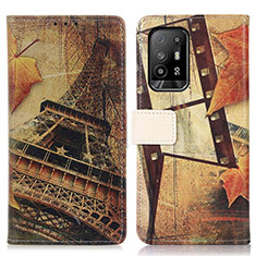 Coque Portefeuille Motif Fantaisie Livre Cuir Etui Clapet D02Y pour Oppo A95 5G Marron