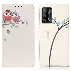 Coque Portefeuille Motif Fantaisie Livre Cuir Etui Clapet D02Y pour Oppo F19 Rose