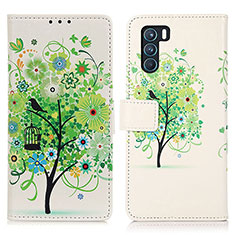 Coque Portefeuille Motif Fantaisie Livre Cuir Etui Clapet D02Y pour Oppo K9 Pro 5G Vert