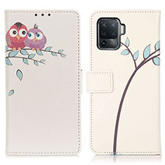 Coque Portefeuille Motif Fantaisie Livre Cuir Etui Clapet D02Y pour Oppo Reno5 F Rose