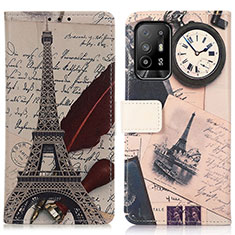 Coque Portefeuille Motif Fantaisie Livre Cuir Etui Clapet D02Y pour Oppo Reno5 Z 5G Gris