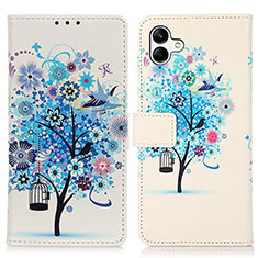 Coque Portefeuille Motif Fantaisie Livre Cuir Etui Clapet D02Y pour Samsung Galaxy A04E Bleu