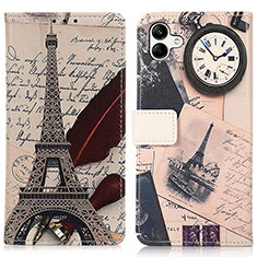 Coque Portefeuille Motif Fantaisie Livre Cuir Etui Clapet D02Y pour Samsung Galaxy A04E Marron