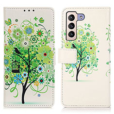 Coque Portefeuille Motif Fantaisie Livre Cuir Etui Clapet D02Y pour Samsung Galaxy S21 Plus 5G Vert