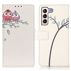 Coque Portefeuille Motif Fantaisie Livre Cuir Etui Clapet D02Y pour Samsung Galaxy S23 5G Rose