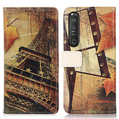 Coque Portefeuille Motif Fantaisie Livre Cuir Etui Clapet D02Y pour Sony Xperia 1 III Marron