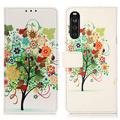 Coque Portefeuille Motif Fantaisie Livre Cuir Etui Clapet D02Y pour Sony Xperia 10 III Colorful