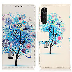 Coque Portefeuille Motif Fantaisie Livre Cuir Etui Clapet D02Y pour Sony Xperia 10 III Lite Bleu