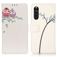 Coque Portefeuille Motif Fantaisie Livre Cuir Etui Clapet D02Y pour Sony Xperia 10 III Lite Rose