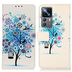 Coque Portefeuille Motif Fantaisie Livre Cuir Etui Clapet D02Y pour Xiaomi Mi 12T 5G Bleu