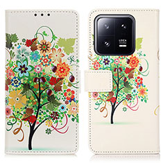 Coque Portefeuille Motif Fantaisie Livre Cuir Etui Clapet D02Y pour Xiaomi Mi 13 5G Vert