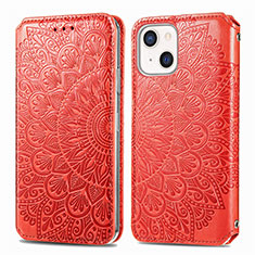 Coque Portefeuille Motif Fantaisie Livre Cuir Etui Clapet H01 pour Apple iPhone 13 Mini Rouge