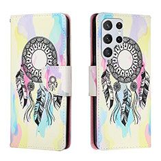 Coque Portefeuille Motif Fantaisie Livre Cuir Etui Clapet H01X pour Samsung Galaxy S22 Ultra 5G Colorful