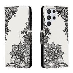 Coque Portefeuille Motif Fantaisie Livre Cuir Etui Clapet H01X pour Samsung Galaxy S22 Ultra 5G Gris Fonce