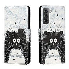 Coque Portefeuille Motif Fantaisie Livre Cuir Etui Clapet H01X pour Samsung Galaxy S23 5G Gris